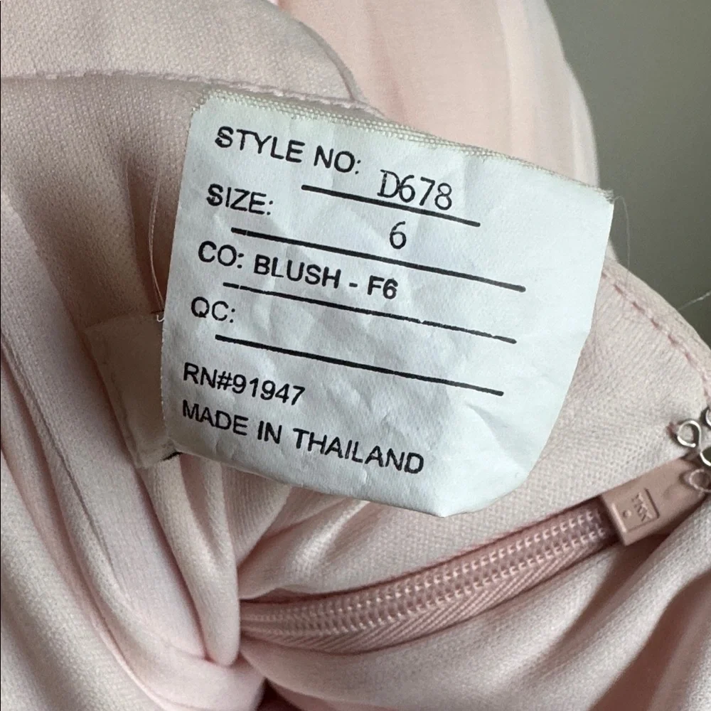 ALFRED SUNG Blush Pink Maxi Chiffon Sleeveless Halter Gown Size 6, Fit is Size 2 - Picture 8 of 8